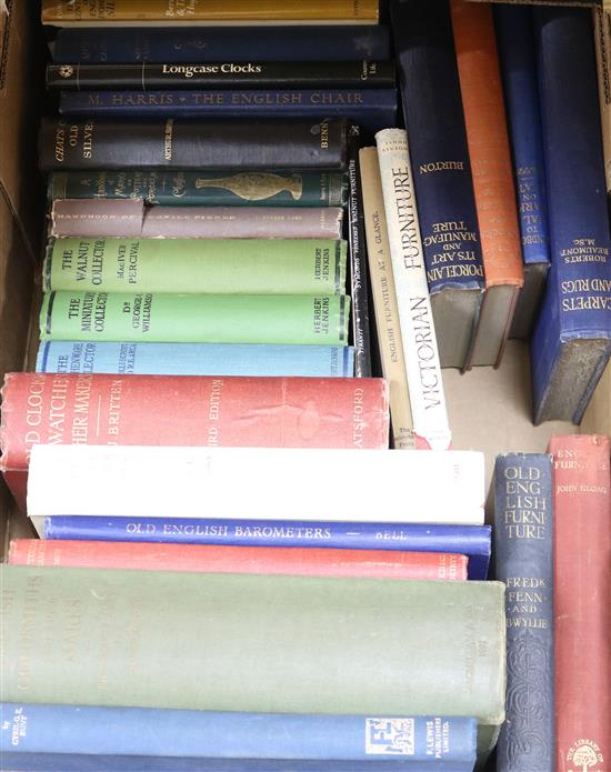 A box of mixed reference books